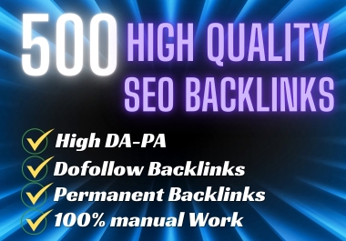 Permanent 500 High-Quality White hat SEO contextual Backlinks to Boost Your Website