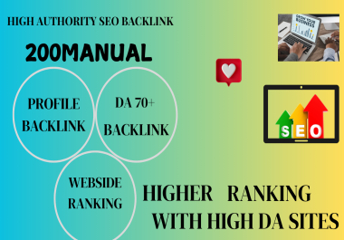 Rank up your website on google with 200 ultra powerful DA 60+ profile backlinks