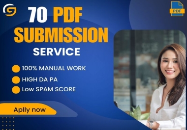 I will do 70 PDF submission dofollow backlinks manually with high DA PA websites.