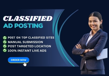 I will post your ads on 150 classified ads posting sites