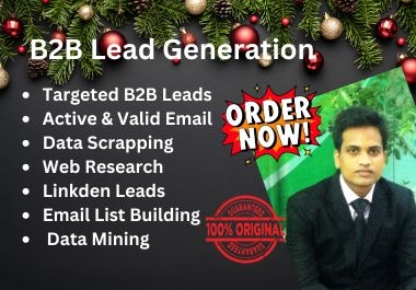 I will do lead B2B lead generation and find targeted business emails list