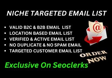 I Will build verified b2c email list niche targeted location for any business Bulk Email List