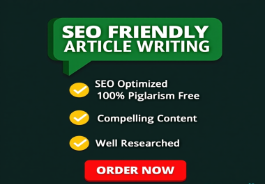 I will write 5,000 + SEO Optimized 100 Plagiarism Free Well Reserched Unique Article