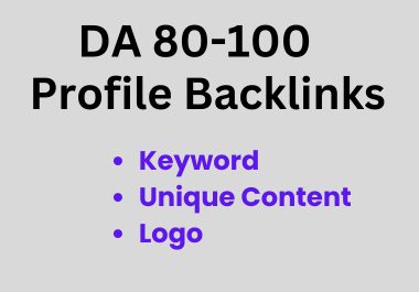 100 SEO profile backlinks high authority without spam score