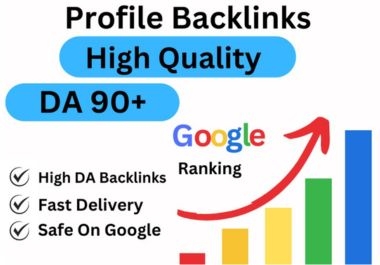 100 Profile Backlinks DA 90+ High Authority Sites with buy 2 get 1 free offer