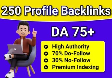 250 PR9 SEO Profile Backlinks DA 75 to 100 High Authority Sites with buy 2 get 1 free offer