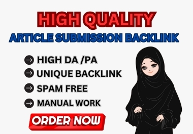 I will do 50 article submission on high authority websites