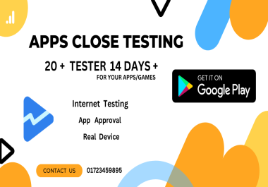 I will give you app close testing service on 20+ experienced testers with real devices in 14+ days.