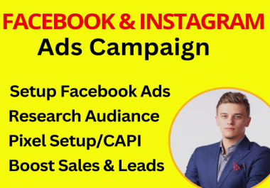 I will setup facebook ads campaign for leads and sales