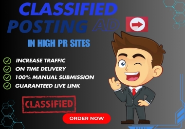 I will post 300 high quality Classified Ad post in top Classified sites manually