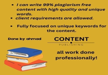 professionally done SEO content writing with unique keywords added