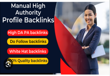 Get 150+ DA 80+ profile backlinks from high-authority sites