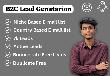 I will provide niche targeted email list, b2c lead generation,  bulk email list for email campaign