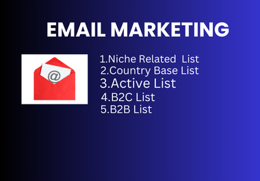 I will do niche targeted email list for b2b, b2c bluk emai marketing. This email is 100 valid