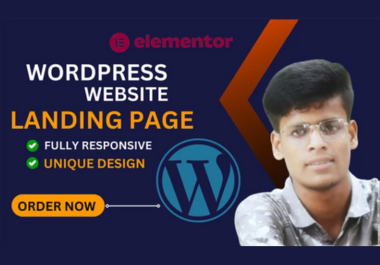 I will build a wordpress landing page design,  elementor landing page website