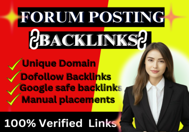 I will do manual high DA forum posting backlinks