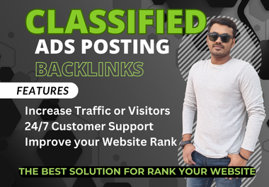 Premium 100 classified ads posting SEO backlinks U.S.A,  U.A & All Countries