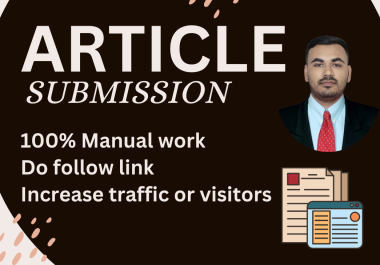 article submission 100 High-Quality unique SEO backlinks