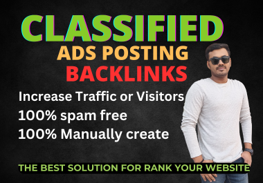 Premium 100 classified ads posting SEO backlinks High da pa sites boost your website