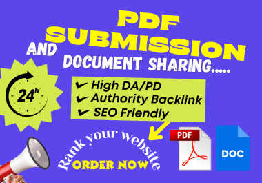 PDF Submission Backlinks to 50 Document Sharing Websites