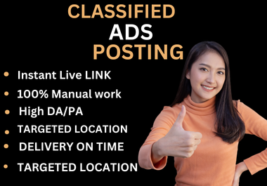 I create 100 classified ad post on top classified ads posting sites