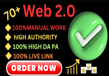 Create 70 Unique Domain Web 2.0 Blog High DA, Google Index