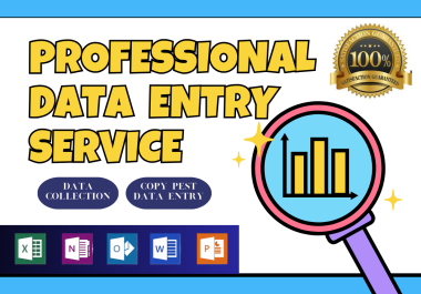 I will do Efficient Data Entry service for Seamless Workflow & Accurate Information.