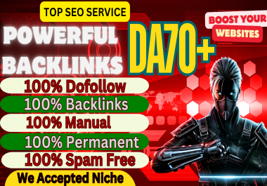 100 high quality da70+ dofollow SEO backlinks service that actually work