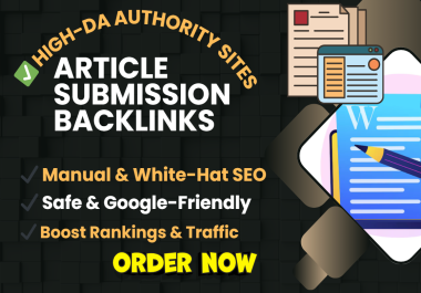 Get 50 High DA Article Submission Backlinks for SEO Growth