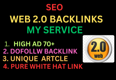 High DA 80 Plus web 2.0 dofollow Backlinks with 100 unique SE0 optimized