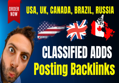 Drive Traffic & More Sales with 70 Manual Classified Add Posting Backlinks in Targeted Areas