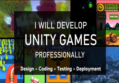 I will develop unity games professionally