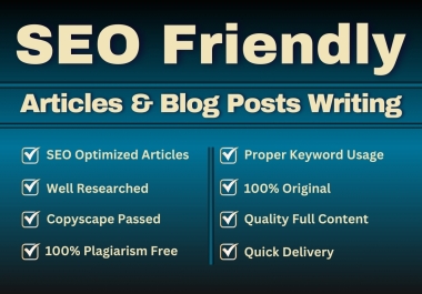 I will Be Your SEO Article Writer,  Content Writer,  and Blog Writer at Your Service