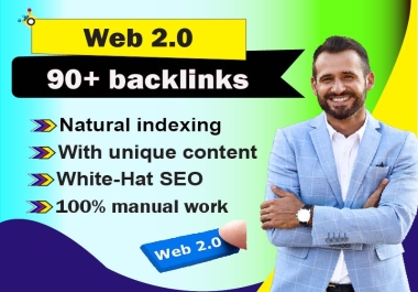 You will get 90+ web 2.0 high da manual indexing backlinks