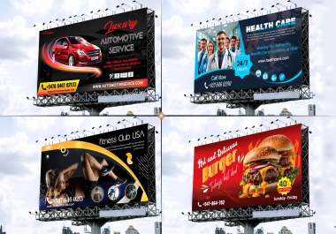 I will do billboard design,  yard sign,  roll up banner,  signage,  graphics design,  or web banner ads