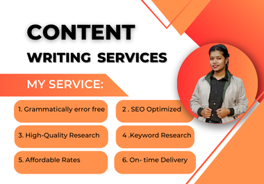 I will provide plagiarism free writing services for your blog posts,  articles,  and content creation.