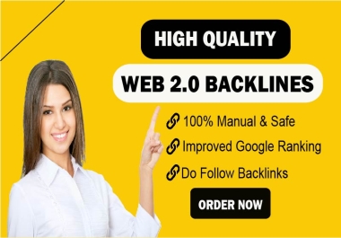 Manually 100 High Quality Platforms WEB 2.0 SEO Backlinks