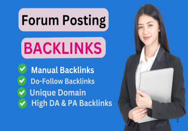 I will provide 60 forum posting dofollow backlinks to high da pa websites