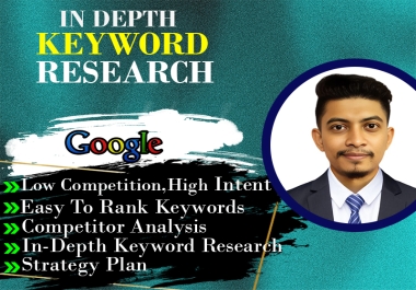 In-Depth Keyword Research for SEO,  PPC for Ranking website Visibility