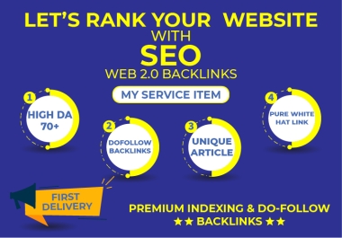 I will do Powerful 100 Web 2.0 Backlinks to boost your website.