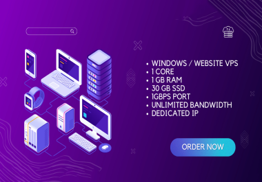 Renewable windows vps or windows vps 1gb ram 30gb ssd