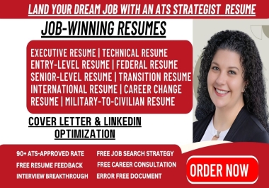 I will write ATS resumes,  cover letter and a full LinkedIn optimization