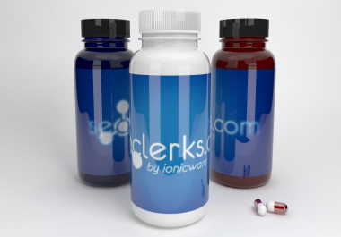 Put your label on realistic 3D bottle - pills