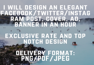 Facbook,  twitter,  Instagram cover,  banner,  post DESIGN in an hour