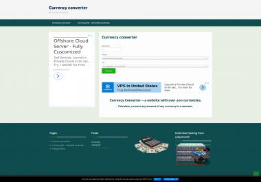 Currency converter web site with all currencies of the world