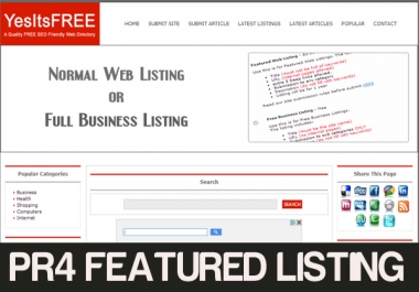 Give you a PR4 Featured Directory listing